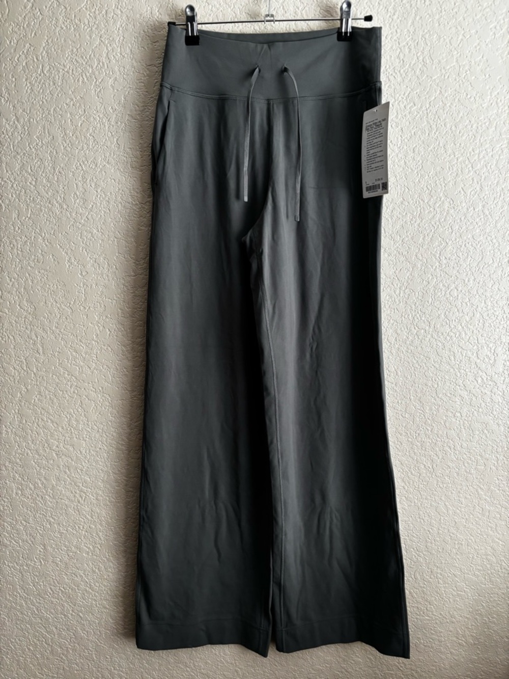 Groove High Rise Wide-Leg Drawstring Pants - Charcoal